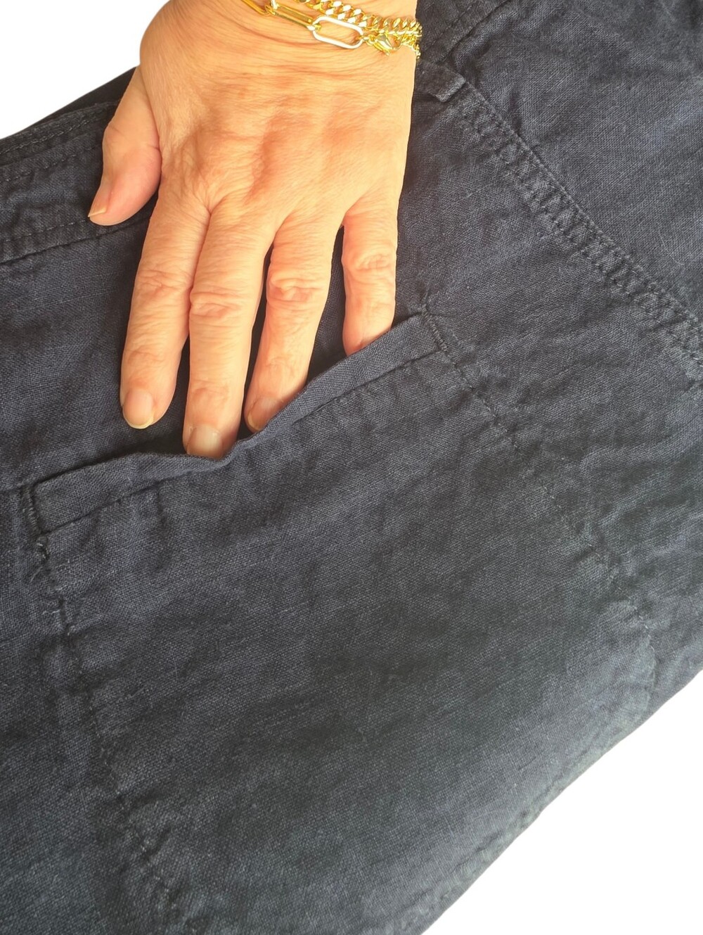 Lily Pulitzer Wide-Leg Navy Linen Pants Size 14 - Picture 7 of 12